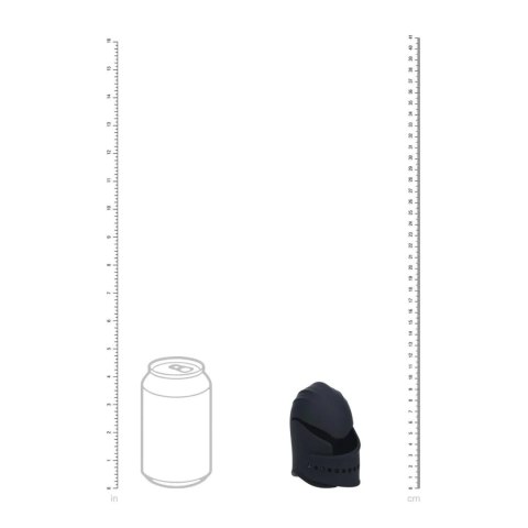 Adjustable Vibrating Silicone Penis Head Stimulator - Black SHOTS