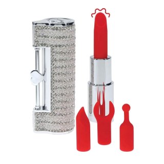 Angel - Lipstick Vibrator with 4 Attachments - Clear SHOTS