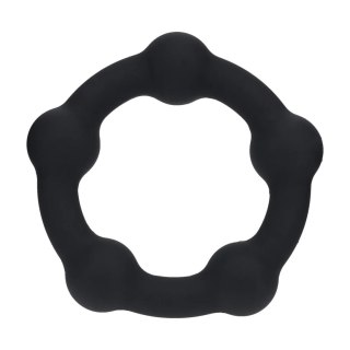 Beaded Silicone Cockring - M - 35mm - Black SHOTS