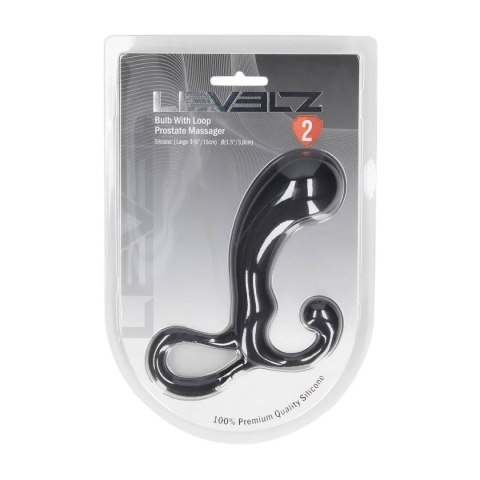 Bulb with Loop Silicone Prostate Massager - L - Black SHOTS