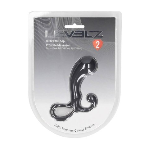 Bulb with Loop Silicone Prostate Massager - S - Black SHOTS