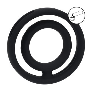 Classic Grooved Silicone Cock and Ball Ring - Black SHOTS