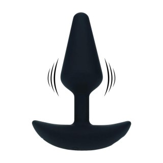 Classic Vibrating Silicone Anal Plug - S - Black SHOTS