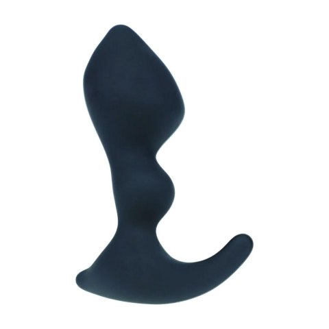 Double Ripple Silicone Prostate Massager - Black SHOTS