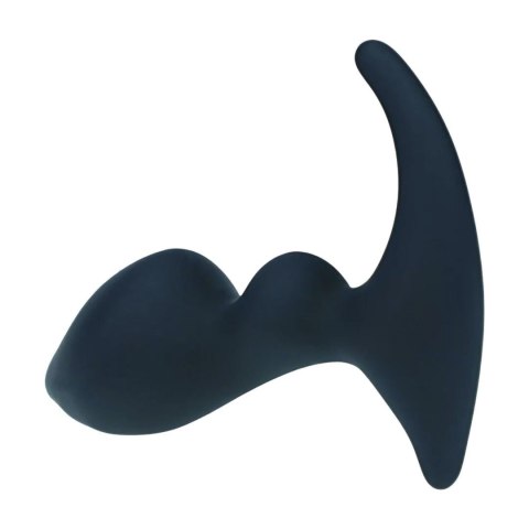 Double Ripple Silicone Prostate Massager - Black SHOTS
