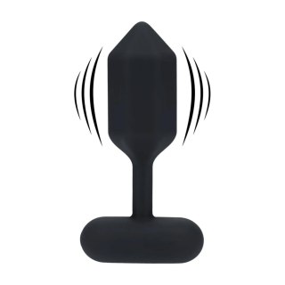 Hexagonal Vibrating Silicone Anal Plug - L - Black SHOTS