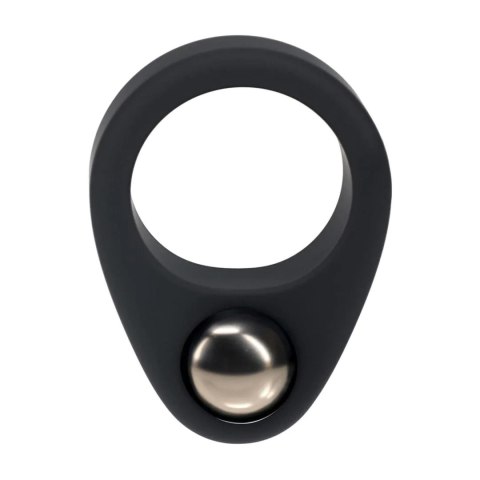Liquid Silicone Single Weighted Ball Cockring - Black SHOTS