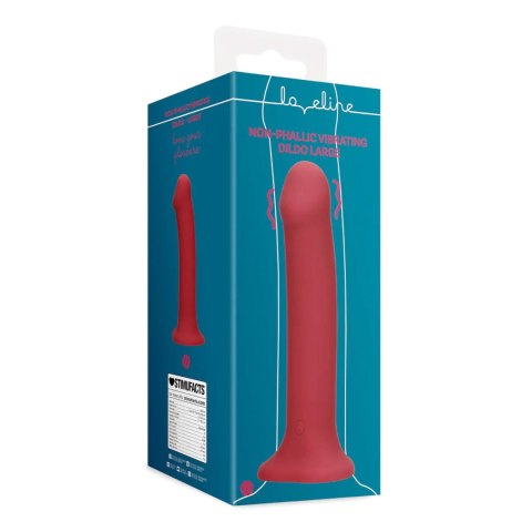 Non-Phallic Vibrating Dildo - Large - Raspberry Red SHOTS