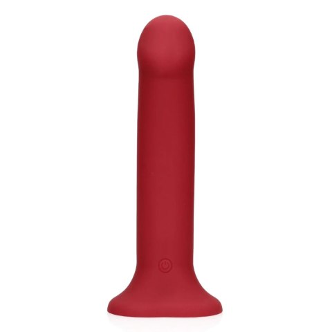 Non-Phallic Vibrating Dildo - Large - Raspberry Red SHOTS