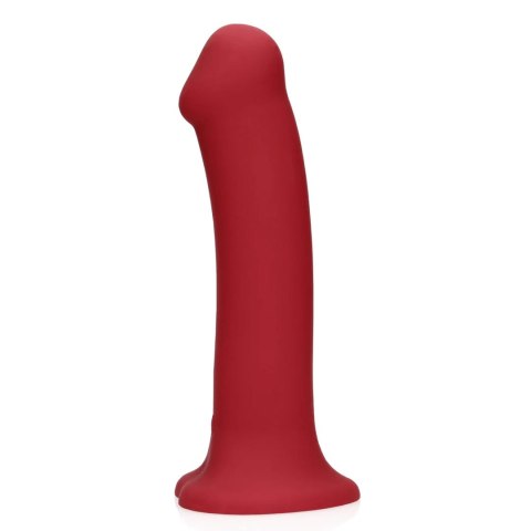 Non-Phallic Vibrating Dildo - Large - Raspberry Red SHOTS