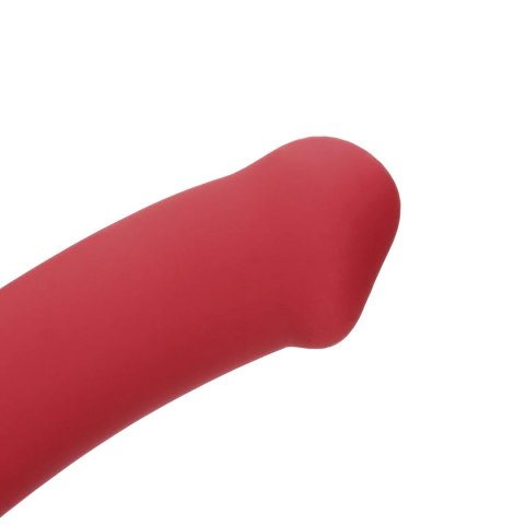 Non-Phallic Vibrating Dildo - Large - Raspberry Red SHOTS