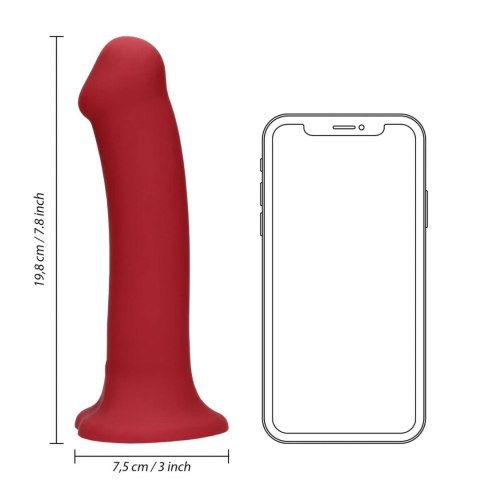 Non-Phallic Vibrating Dildo - Large - Raspberry Red SHOTS