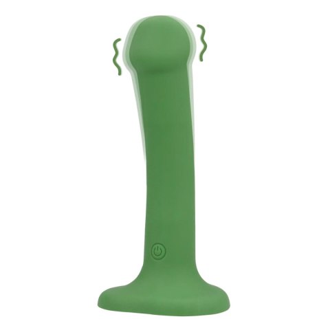 Non-Phallic Vibrating Dildo - Small - Forest Green SHOTS