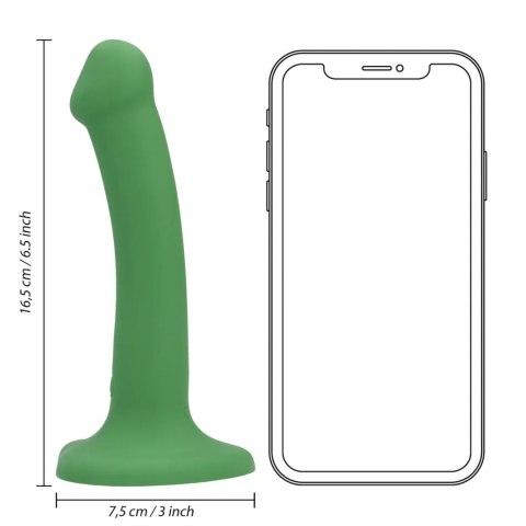 Non-Phallic Vibrating Dildo - Small - Forest Green SHOTS