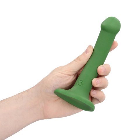 Non-Phallic Vibrating Dildo - Small - Forest Green SHOTS