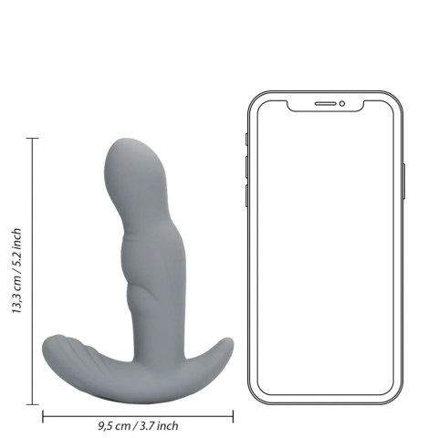 Rotating Prostate Stimulator with Remote Control - Gotham Grey SHOTS