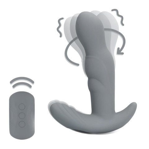 Rotating Prostate Stimulator with Remote Control - Gotham Grey SHOTS