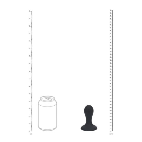 Single Rattle Liquid Silicone Anal Plug - S - Black SHOTS