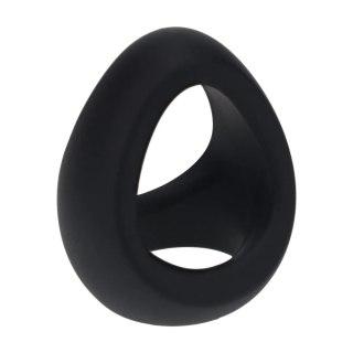 Soft Tri O Silicone Cockring - Black SHOTS