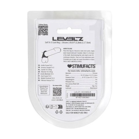 Soft Tri O Silicone Cockring - Black SHOTS