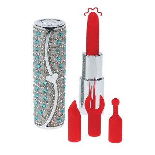 Tiffany - Lipstick Vibrator with 4 Attachments - Blue SHOTS