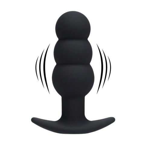Tri Bulb Vibrating Silicone Anal Plug - Black SHOTS