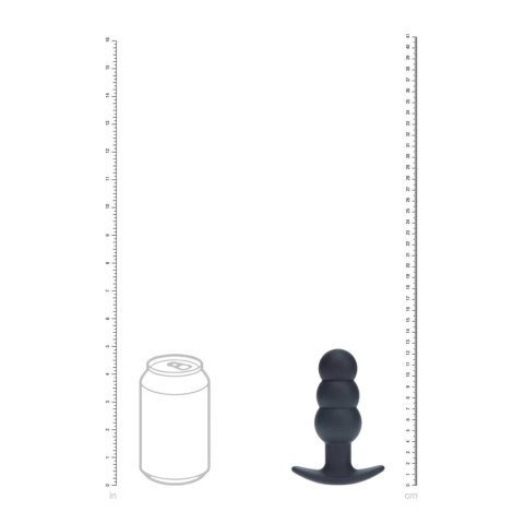 Tri Bulb Vibrating Silicone Anal Plug - Black SHOTS