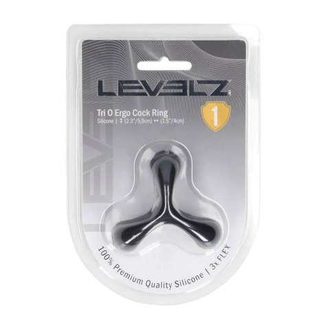 Tri O Ergo Silicone Cockring - Black SHOTS