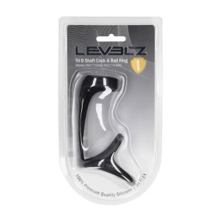 Tri O Silicone Shaft Cock and Ball Ring - Black SHOTS