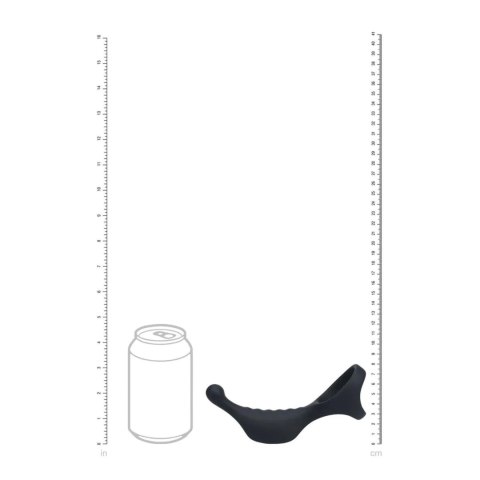 Vibrating Silicone Prostate Stimulator with Tri O Cockring - Black SHOTS