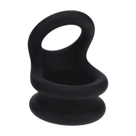 Wide Double O Silicone Cockring - M - Black SHOTS