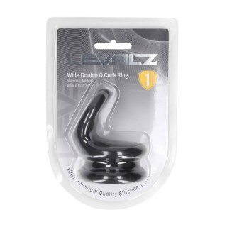 Wide Double O Silicone Cockring - M - Black SHOTS