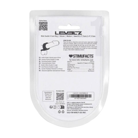 Wide Double O Silicone Cockring - M - Black SHOTS