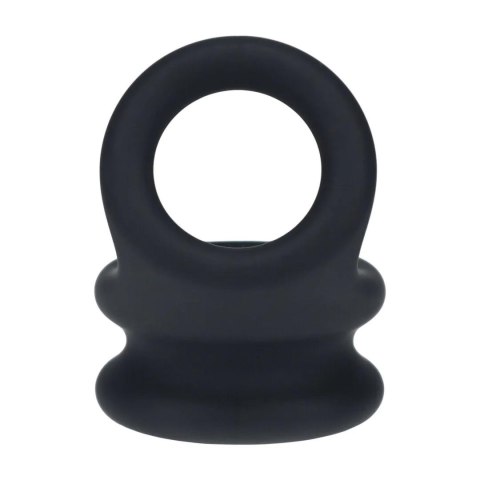 Wide Double O Silicone Cockring - M - Black SHOTS