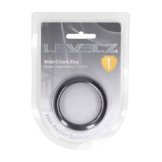 Wide O Silicone Cockring - L - 42mm - Black SHOTS