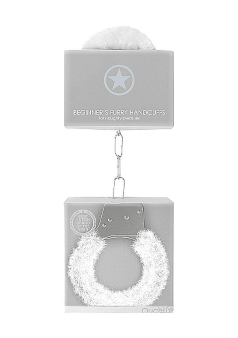 Beginner""s Handcuffs Furry - White SHOTS