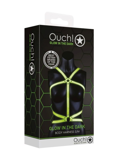 Body Harness - Glow in the Dark - Neon Green/Black - S/M SHOTS