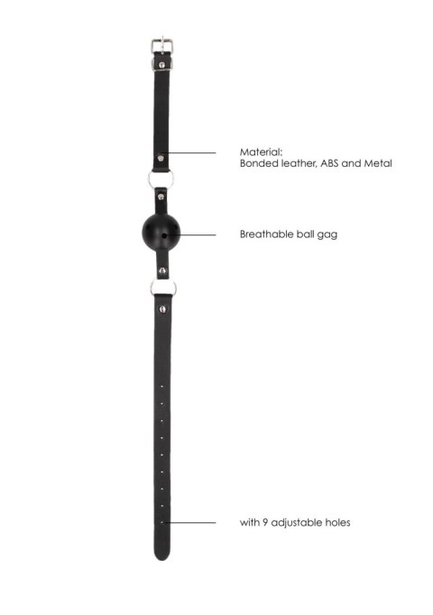 Breathable Ball Gag - With Bonded Leather Straps SHOTS