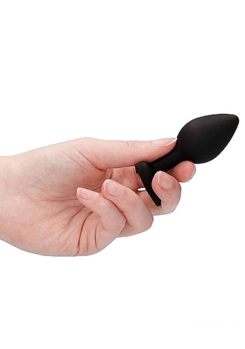 Diamond Heart Butt Plug - Regular - Black SHOTS