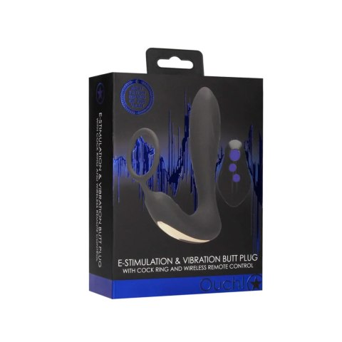 E-stim Vibrating Butt Plug Cockring SHOTS