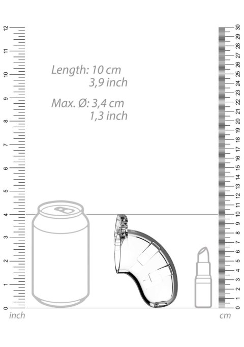 Model 15 - Chastity - 3.5"""" - Cock Cage - Transparent SHOTS
