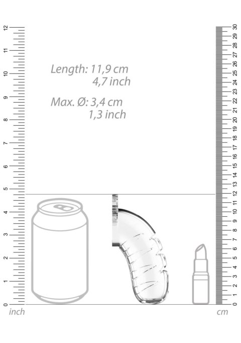 Model 16 - Chastity - 4.5"""" - Cock Cage - Transparent SHOTS