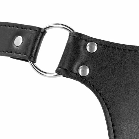 PU Leather Chastity Belt with Straps - Black SHOTS