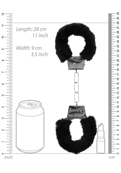 Pleasure Furry Hand Cuffs - With Quick-Release Button SHOTS