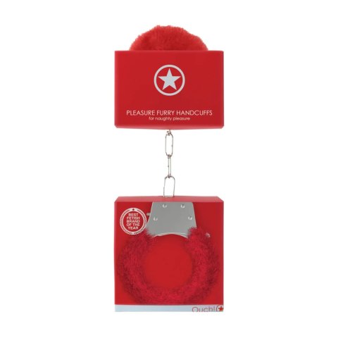 Pleasure Handcuffs Furry Red SHOTS