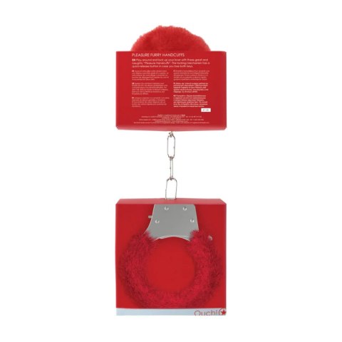 Pleasure Handcuffs Furry Red SHOTS