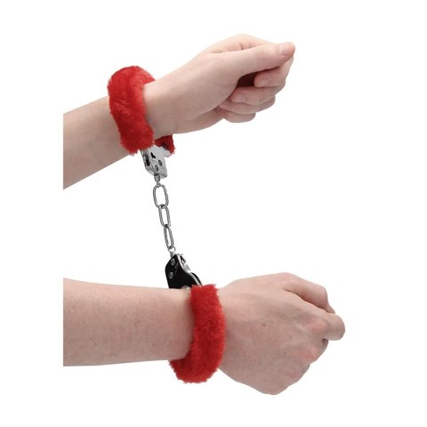 Pleasure Handcuffs Furry Red SHOTS