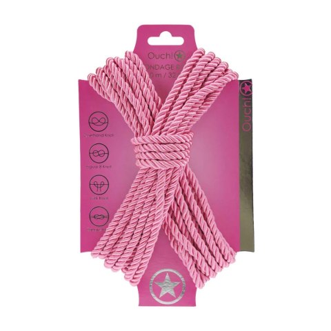 Polyester Bondage Rope - 32.8 ft / 10 m - Pink SHOTS