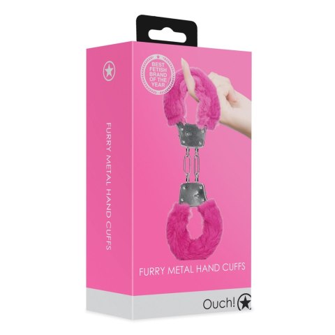 Furry Metal Hand Cuffs - Pink SHOTS