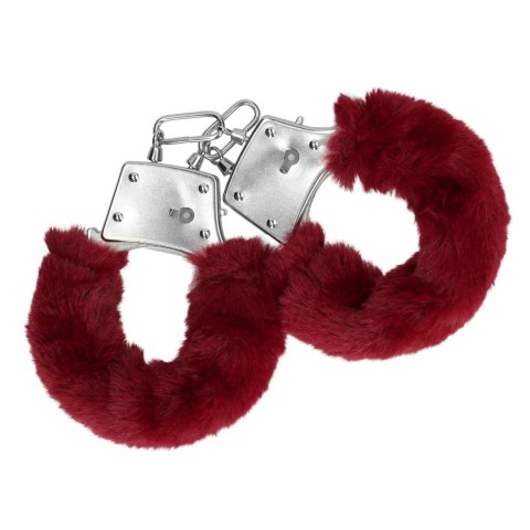 Furry Metal Hand Cuffs - Red SHOTS